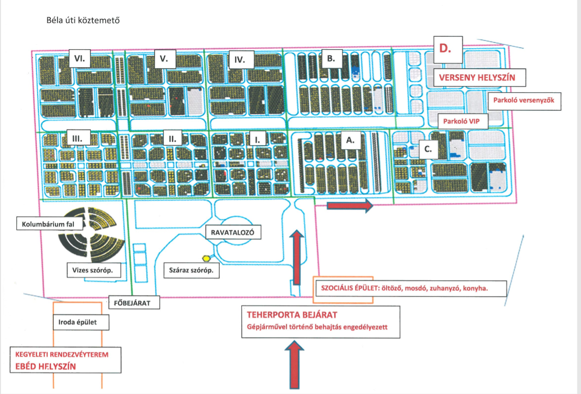 A verseny helyszíne - Székesfehérvár, Béla úti köztemető
